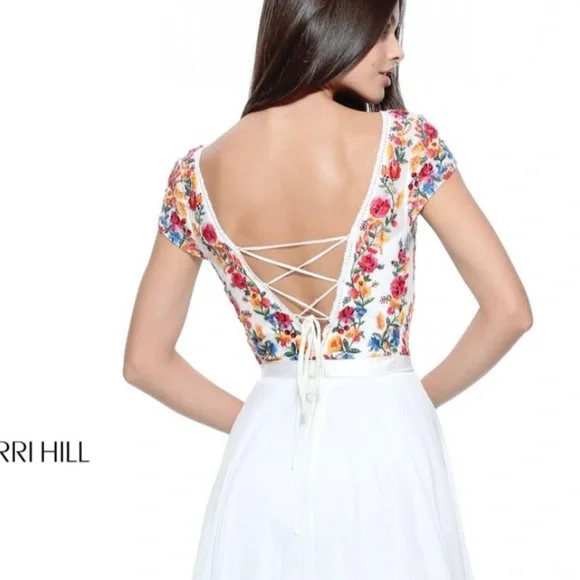 Sherri Hill 51112 Prom Dress Lace Up Back Embroidered